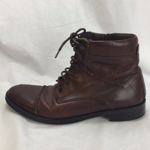 GBX Zipper Lace Brown Leather Men’s Size 9 Boots